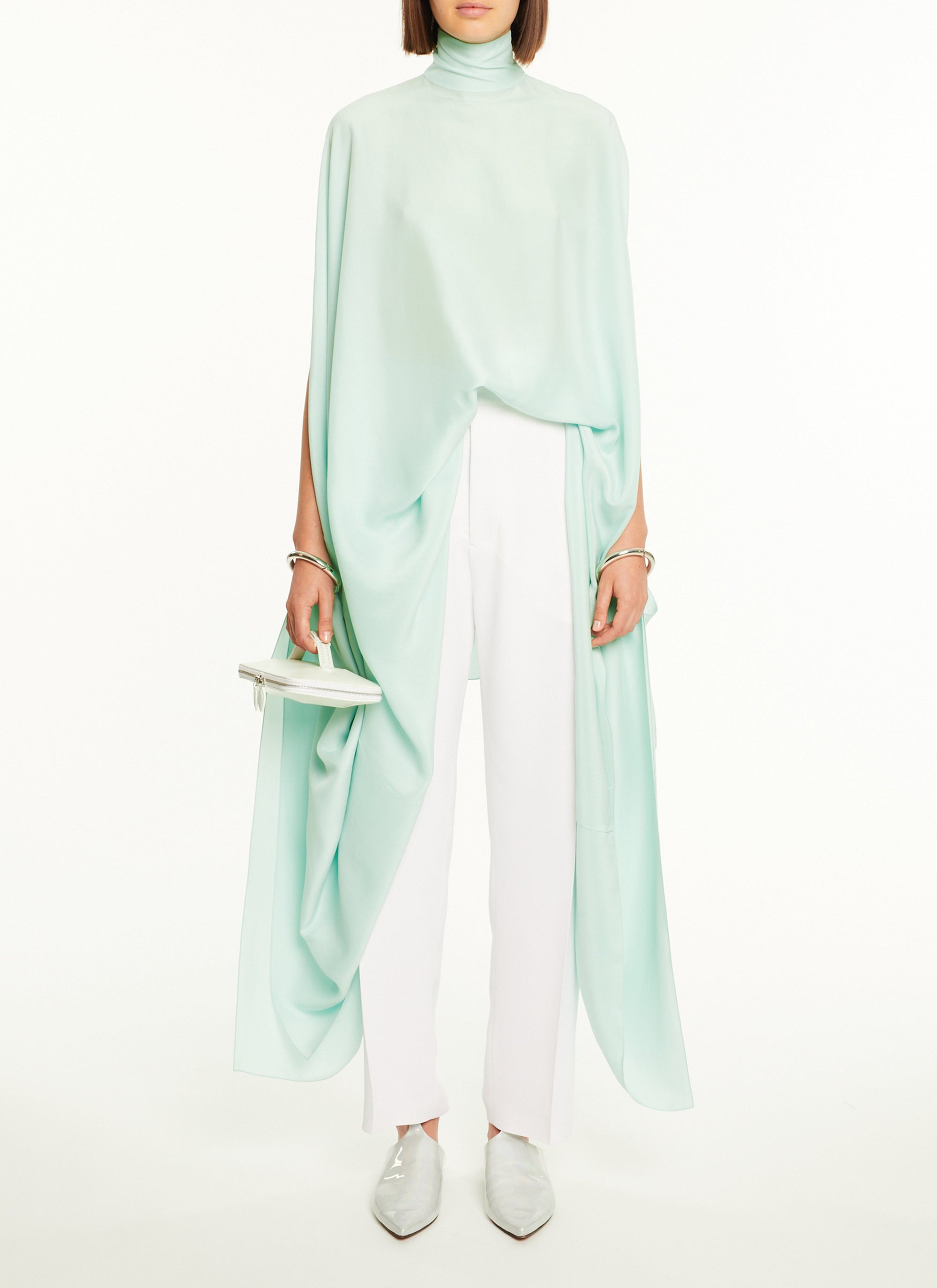 Silk bracelet dress - Almond green