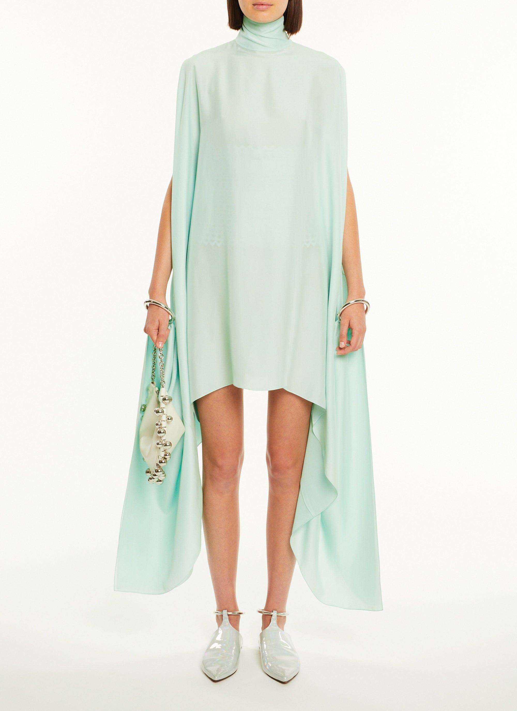 Silk bracelet dress - Almond green