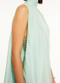 Silk bracelet dress - Almond green