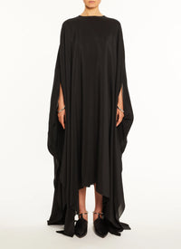 Robe kaftan en soie - Cognac