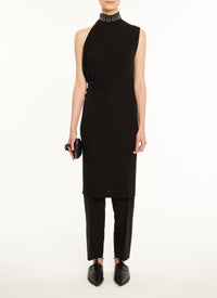 Robe sans manches drapée - Noir Alaïa