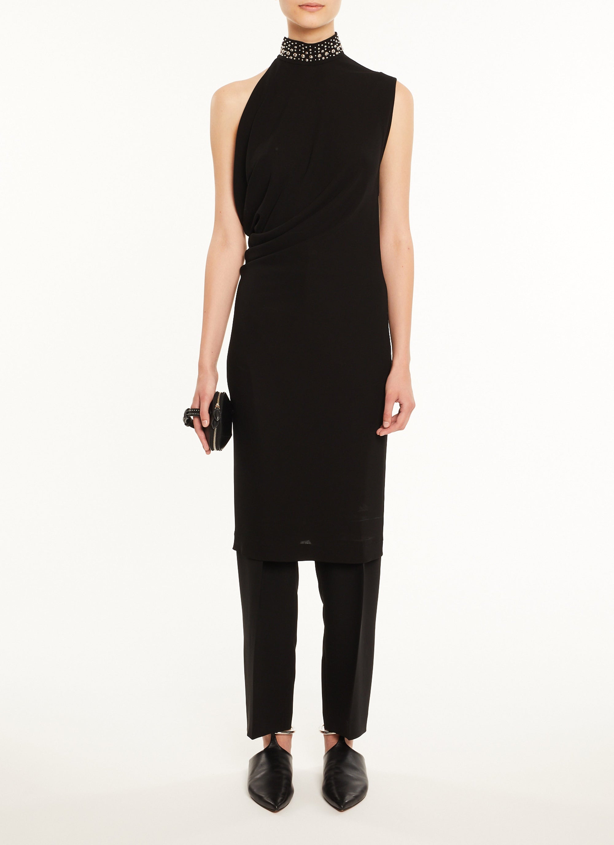 Robe sans manches drapée - Noir Alaïa