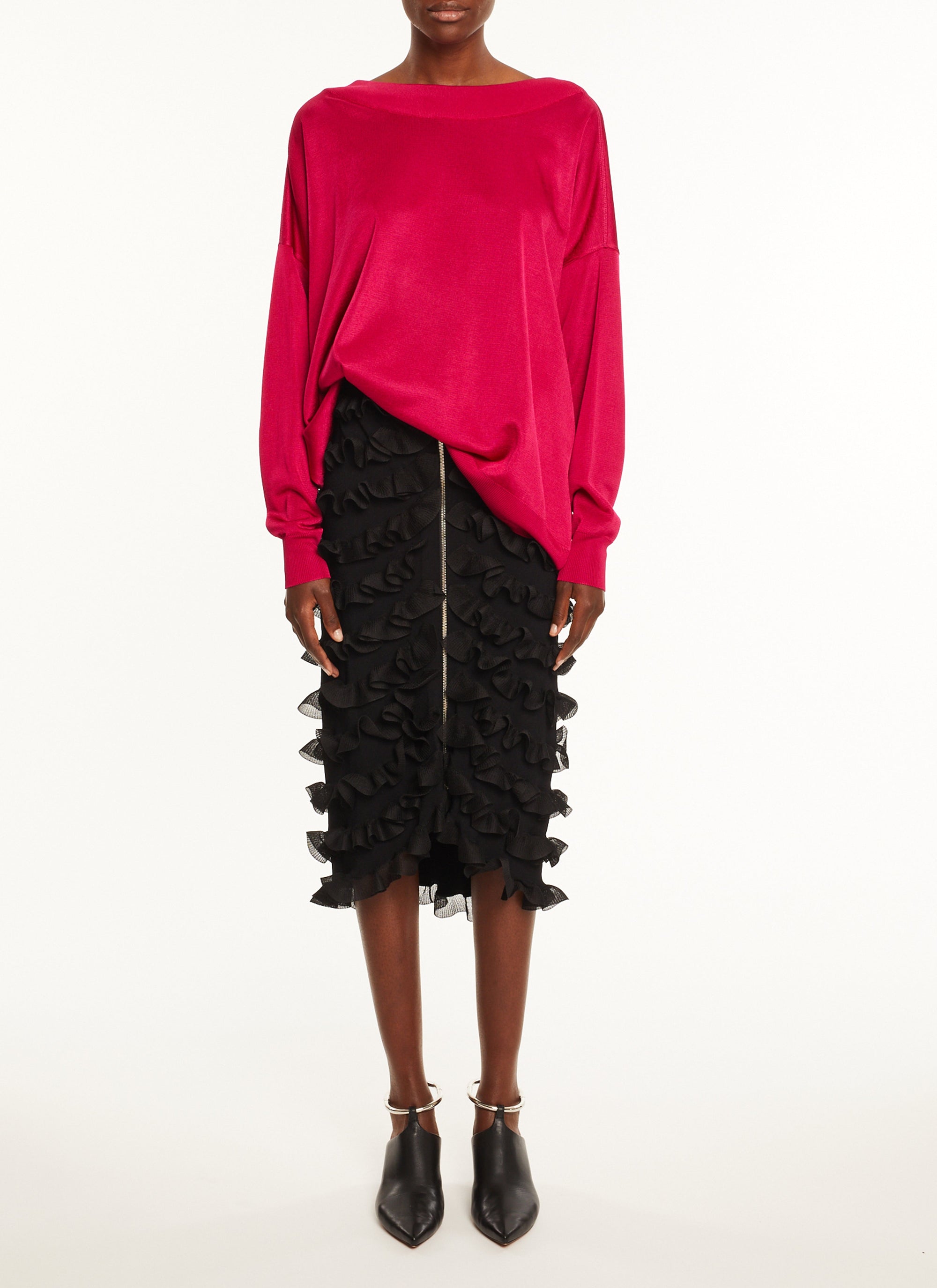 Pull grandes manches - Fuschia