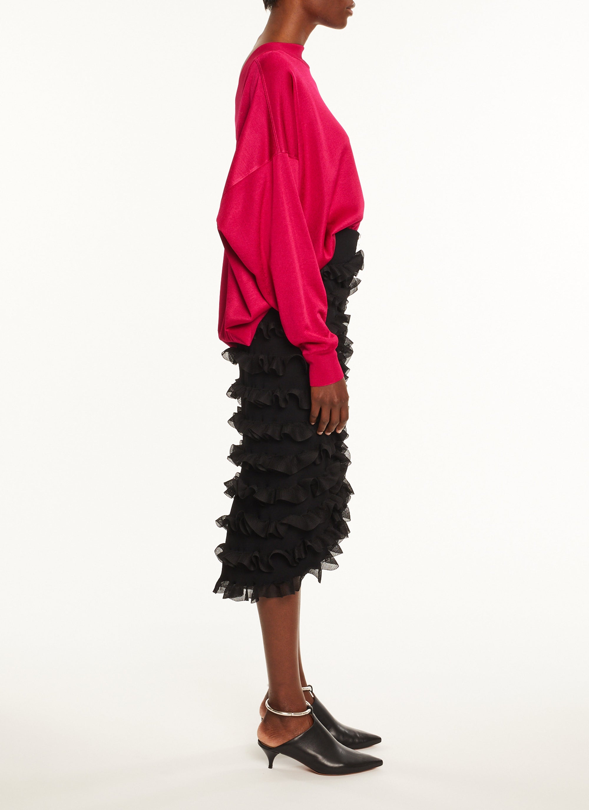Pull grandes manches - Fuschia