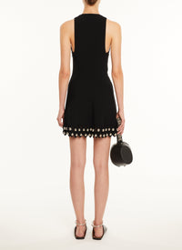 Robe échancrée en maille brodée - Noir Alaïa