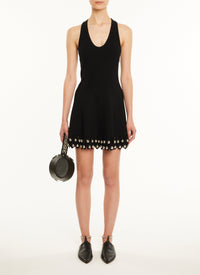 Robe échancrée en maille brodée - Noir Alaïa