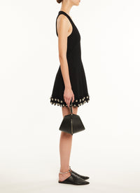 Robe échancrée en maille brodée - Noir Alaïa