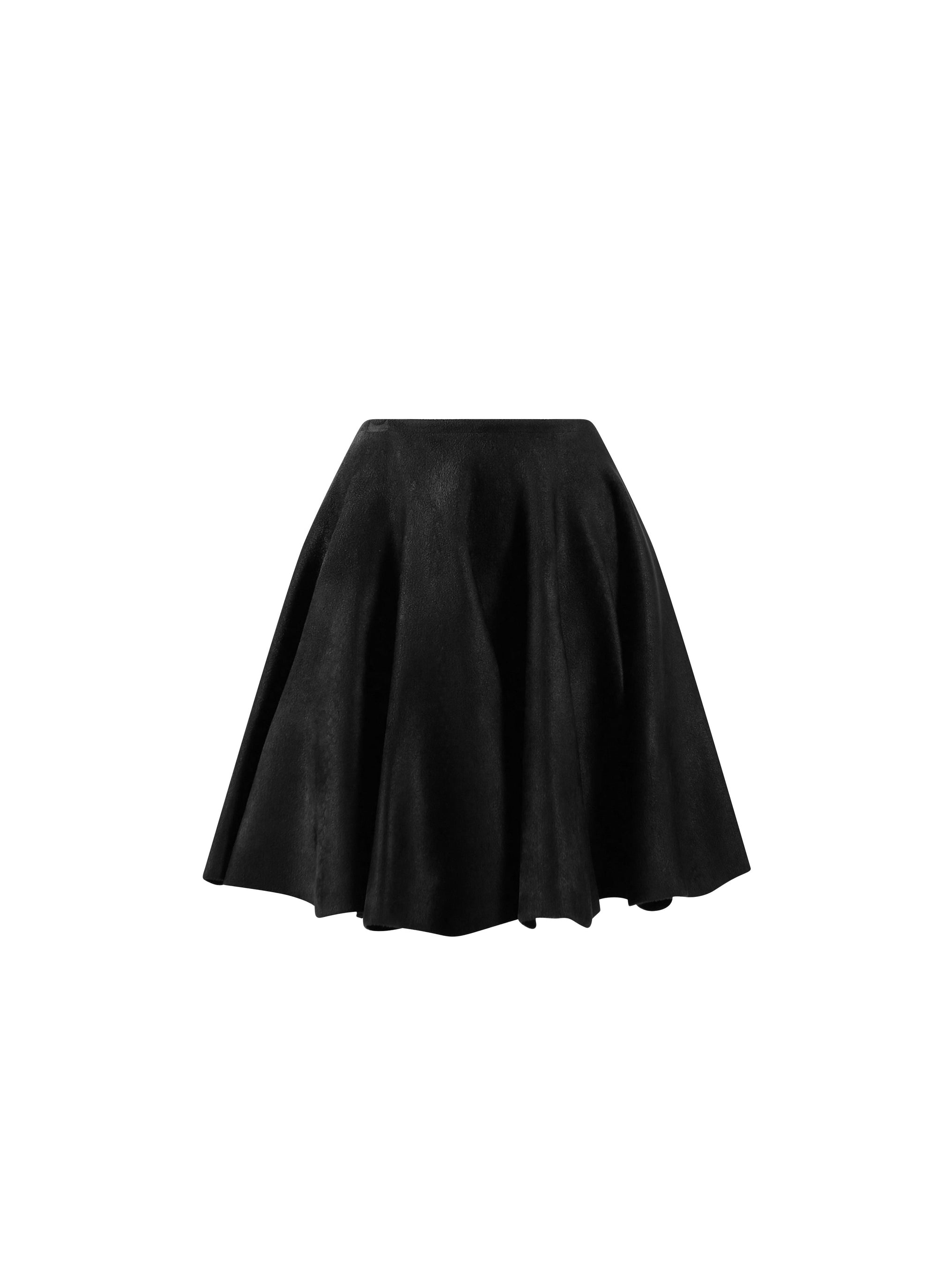 Velvet short skirt - Black intense