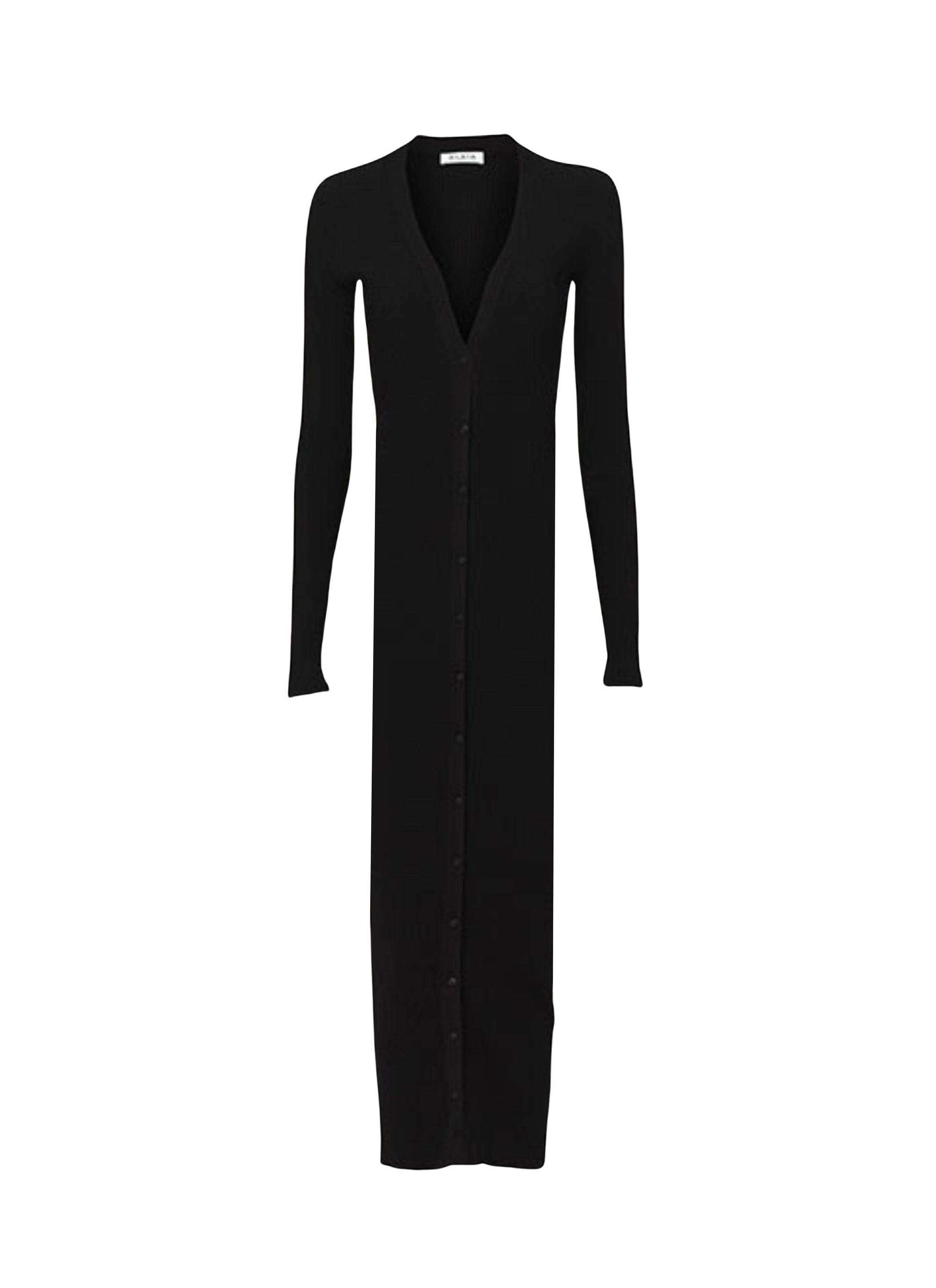 Robe droite cotelée à boutons - Noir Alaïa