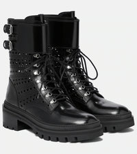 Ranger lace-up boots in leather - Intense Black