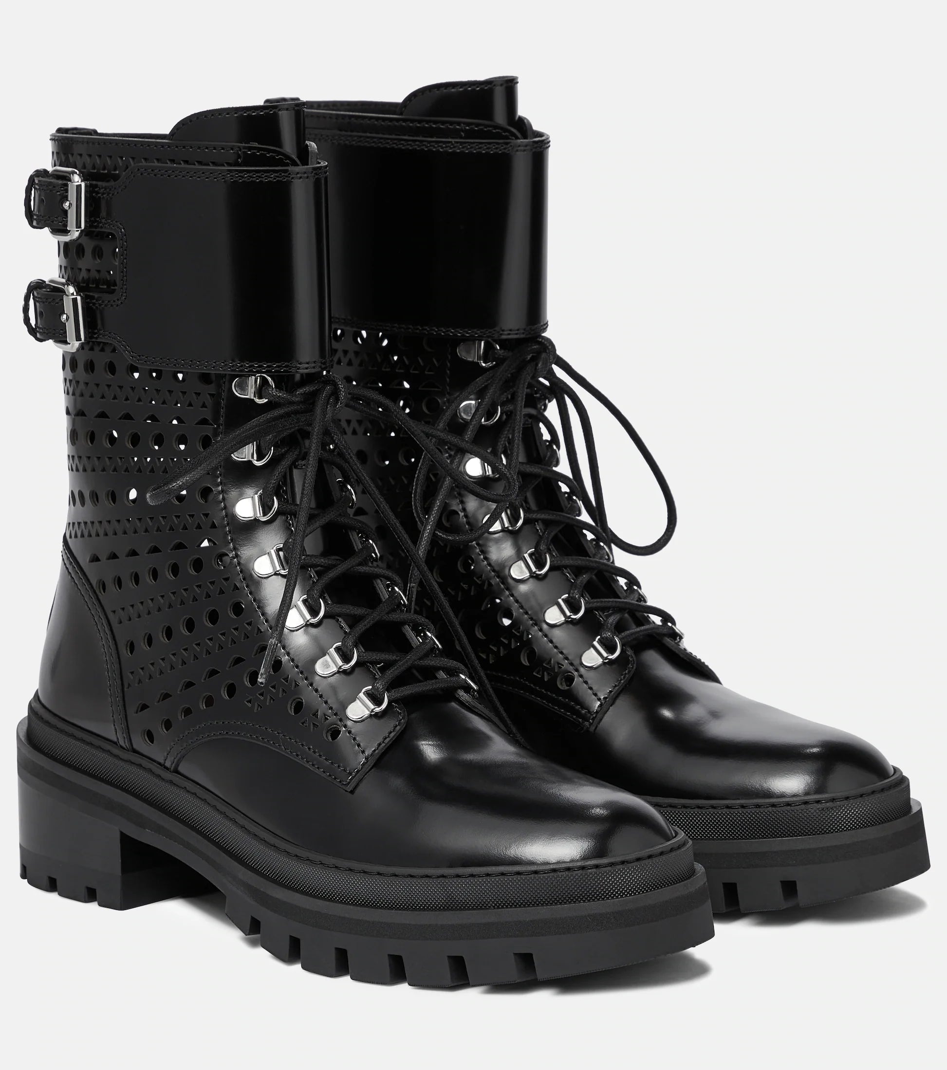 Ranger lace-up boots in leather - Intense Black