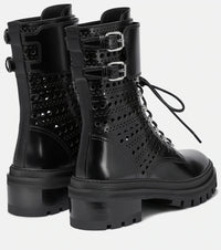 Ranger lace-up boots in leather - Intense Black