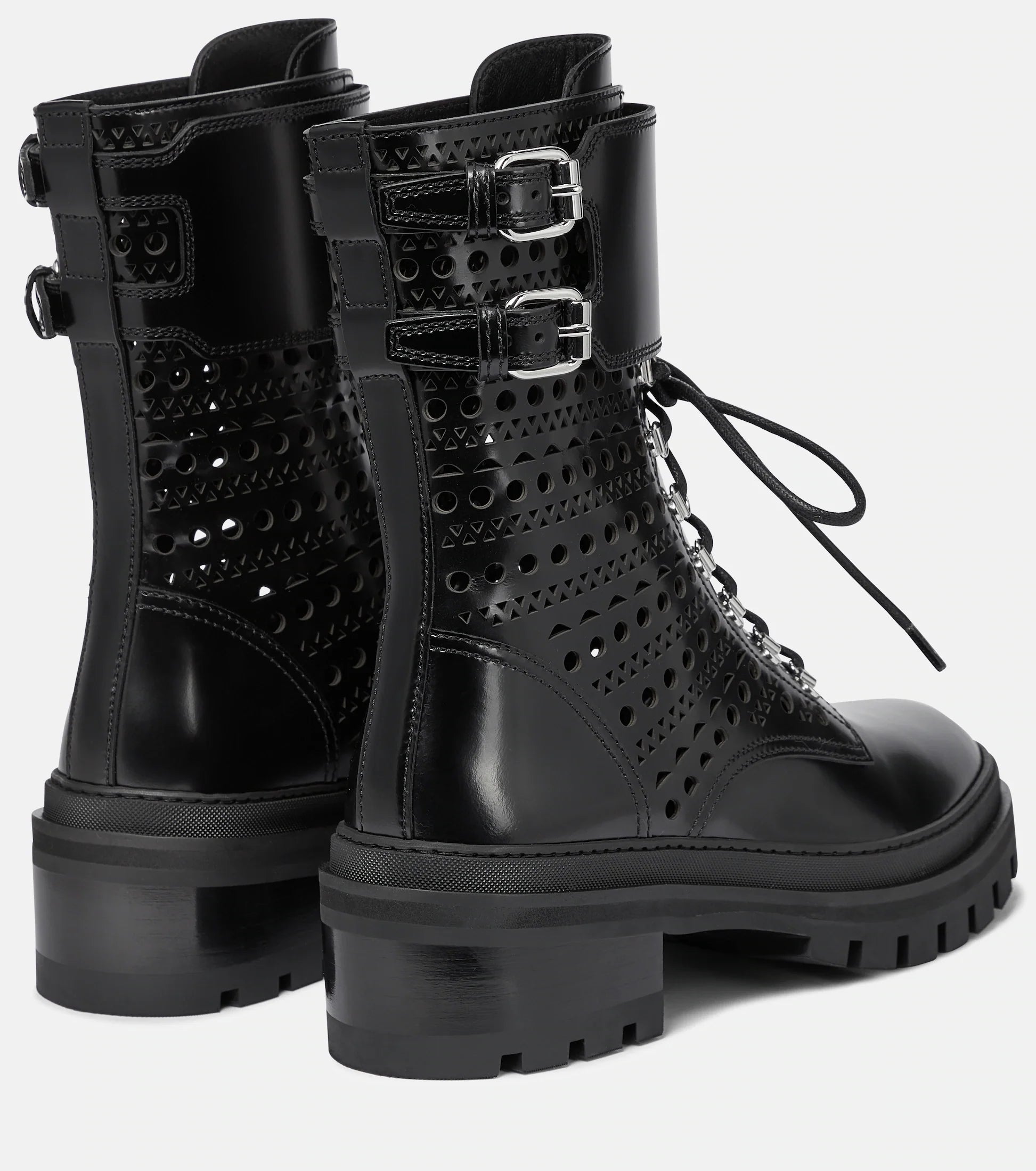 Ranger lace-up boots in leather - Intense Black