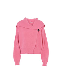 Wool long sleeve cardigan - Candy