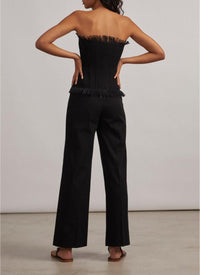 Lace-up gabardine trousers - Black