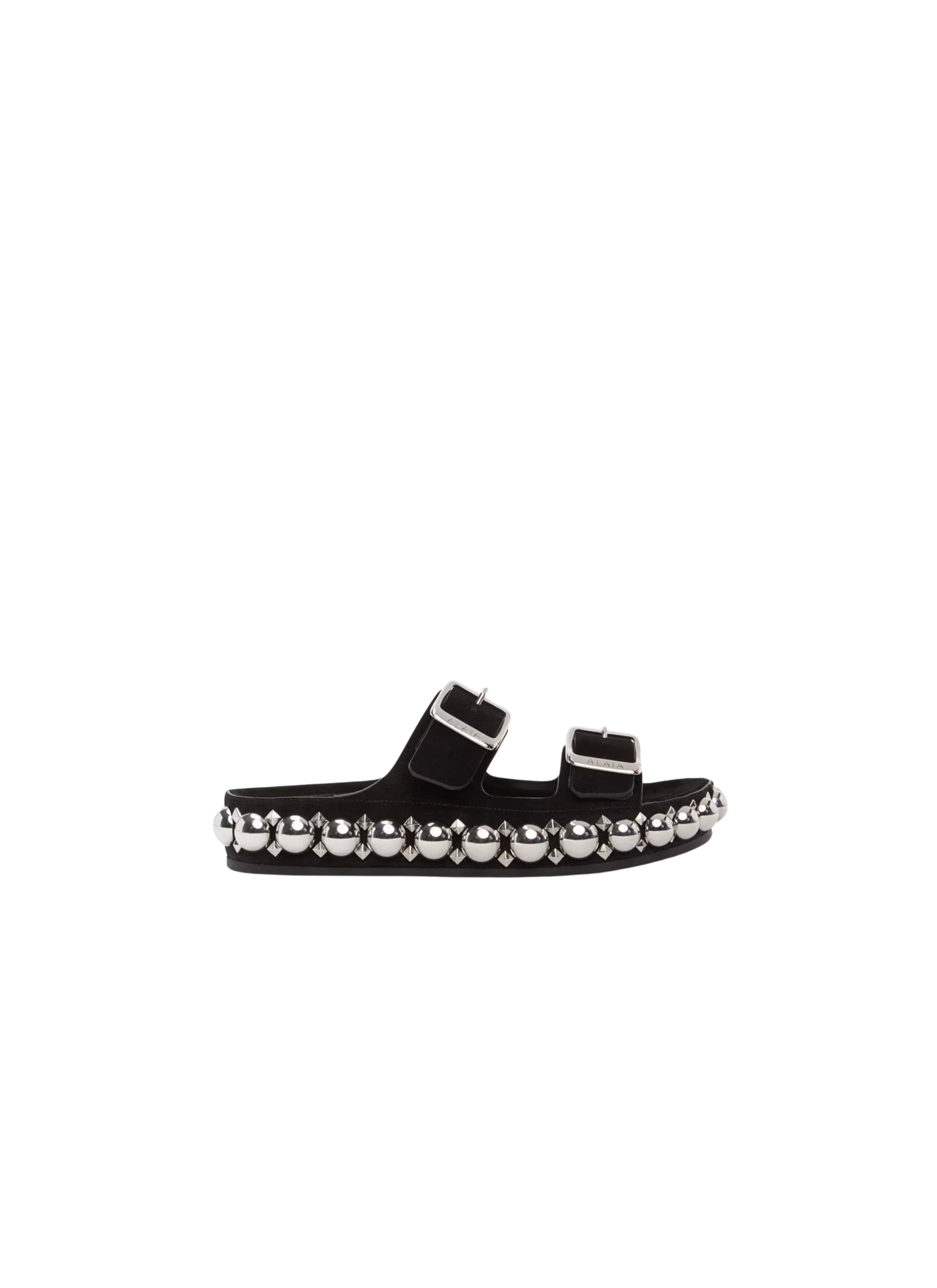 Sandales bombe platforme en cuir - Noir