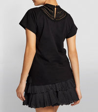 T-shirt structuré à plastron - Noir