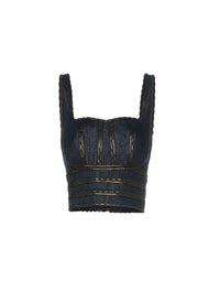 Short bustier in denim - Silver