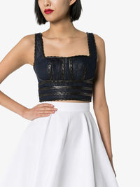 Short bustier in denim - Silver