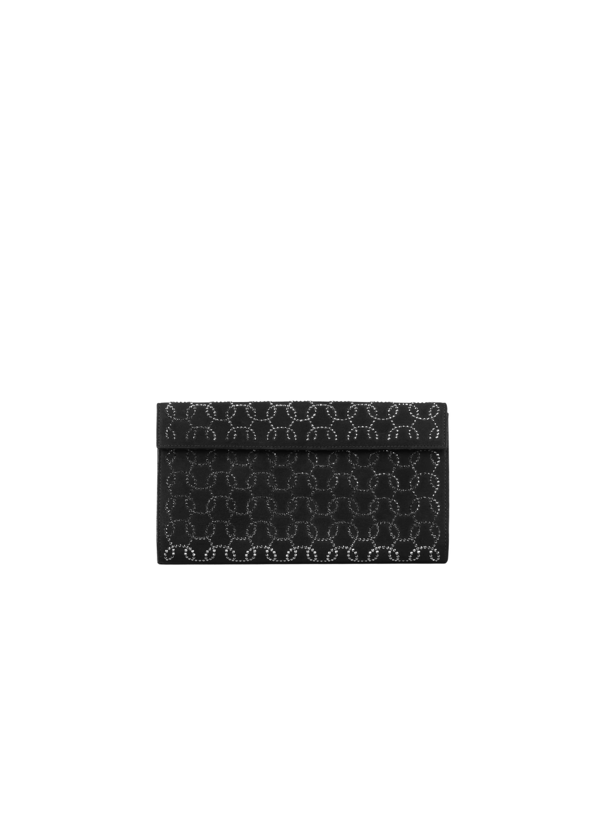 Pochette à motifs cloutés en cuir - Noir & Noir