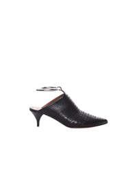 Mules 55 in perforated leather - Black intense