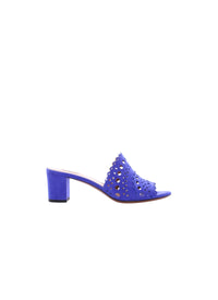 Mules Vienne 60 en cuir - Bleu Indigo