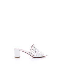 Mules Vienne 60 en cuir - Blanc Cassé