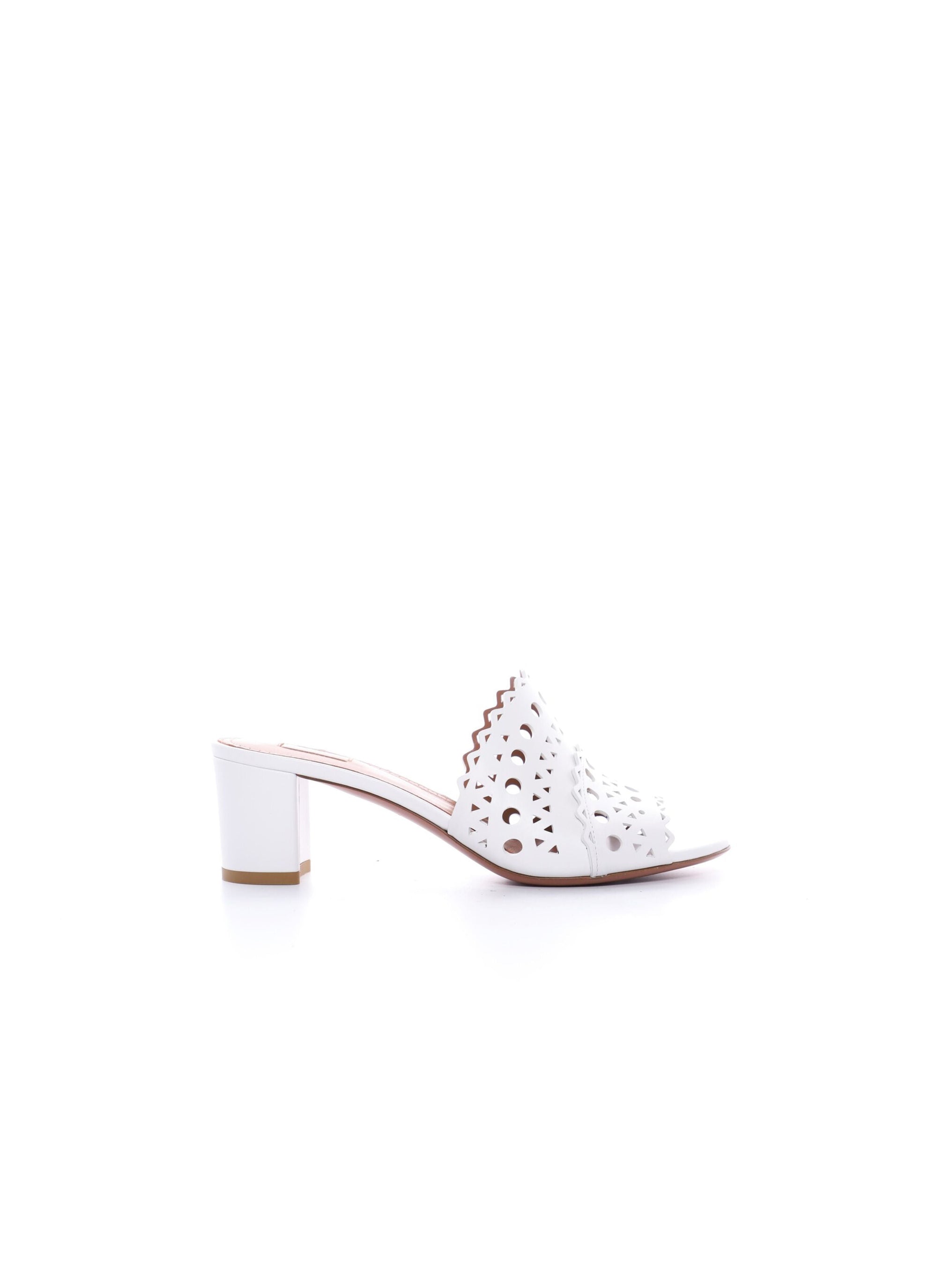 Mules Vienne 60 en cuir - Blanc Cassé