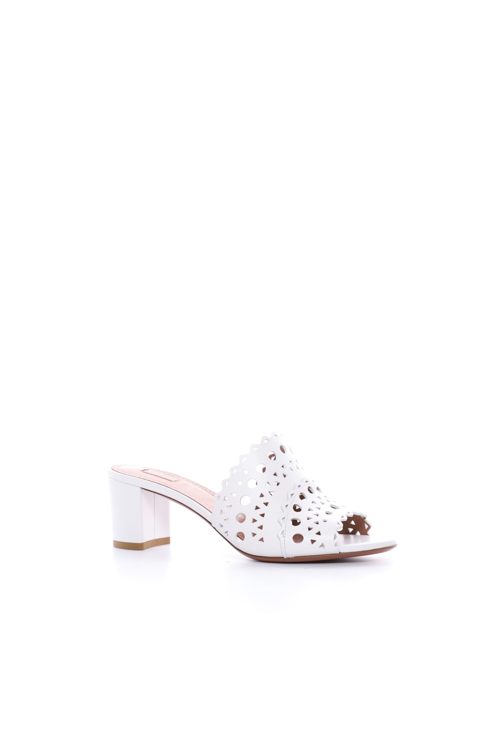Mules Vienne 60 en cuir - Blanc Cassé