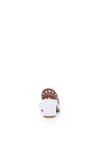 Mules Vienne 60 en cuir - Blanc Cassé