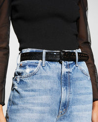 Fine Leather Buckle Belt - Black