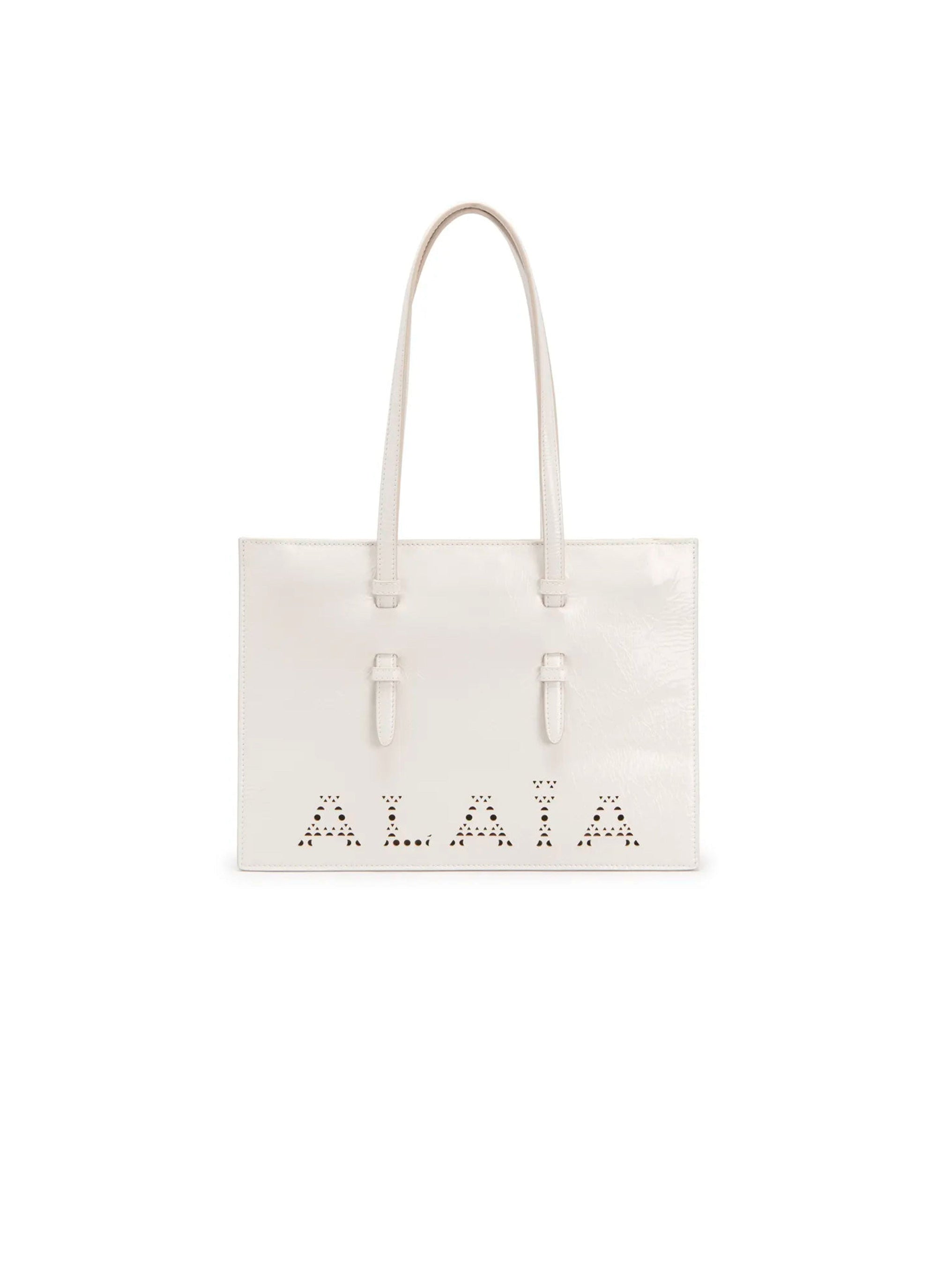 Petit sac cabas Mina en cuir - Blanc Optique