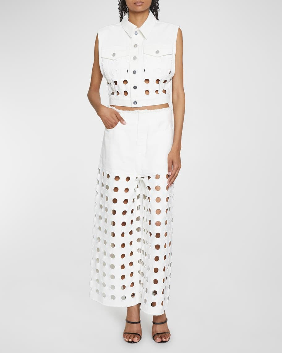 Veste à broderie circulaire - Blanc