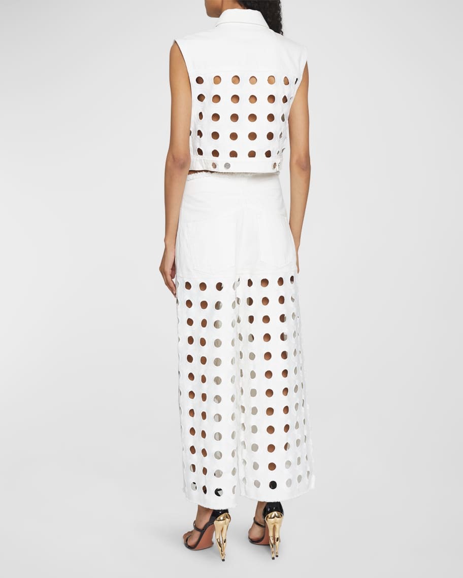 Veste à broderie circulaire - Blanc