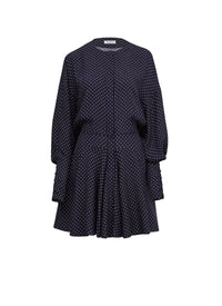 Robe patineuse à pois en soie - Nuit & Vanille