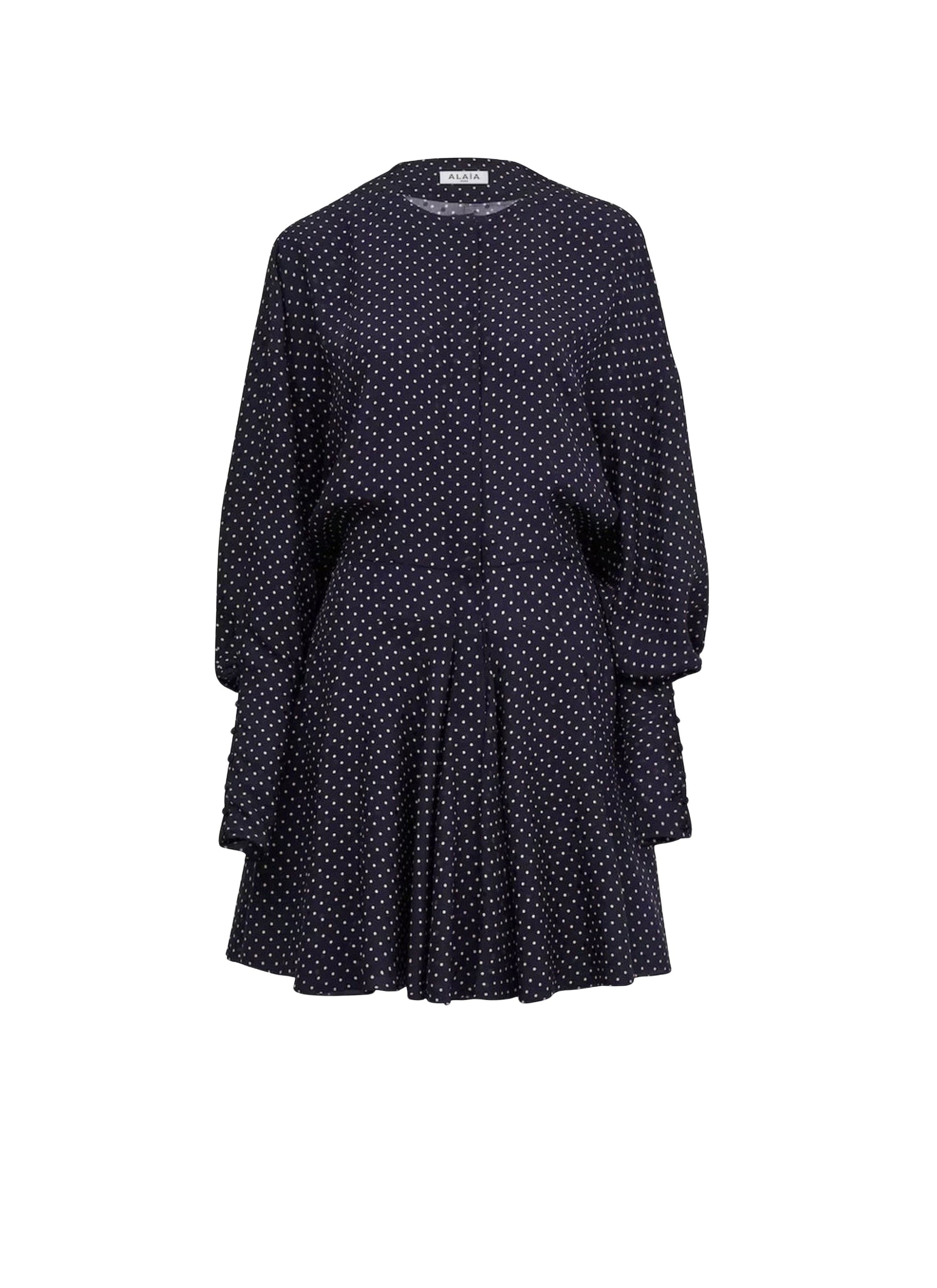 Robe patineuse à pois en soie - Nuit & Vanille