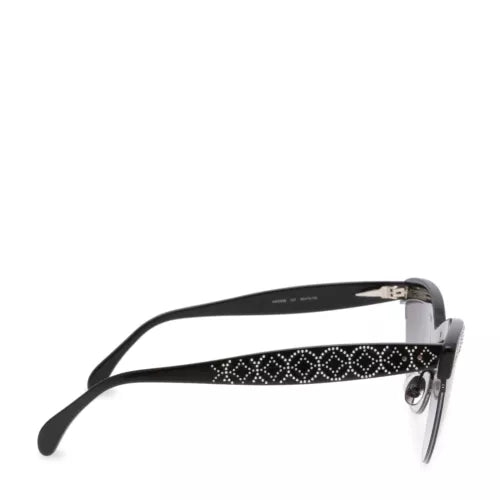 Cat eye glasses with silver motif - Grey & Black