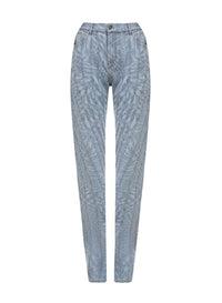 STAR PRINTED DENIM BAGGY