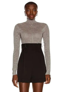 Long-sleeved cashmere turtleneck jumper - China Grey