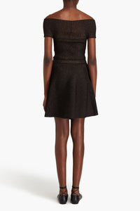 Ribbed flared dress in wool - Royal Blue