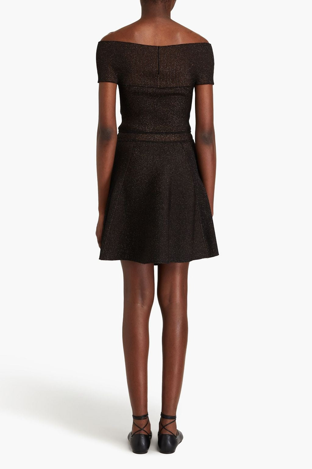Ribbed flared dress in wool - Royal Blue