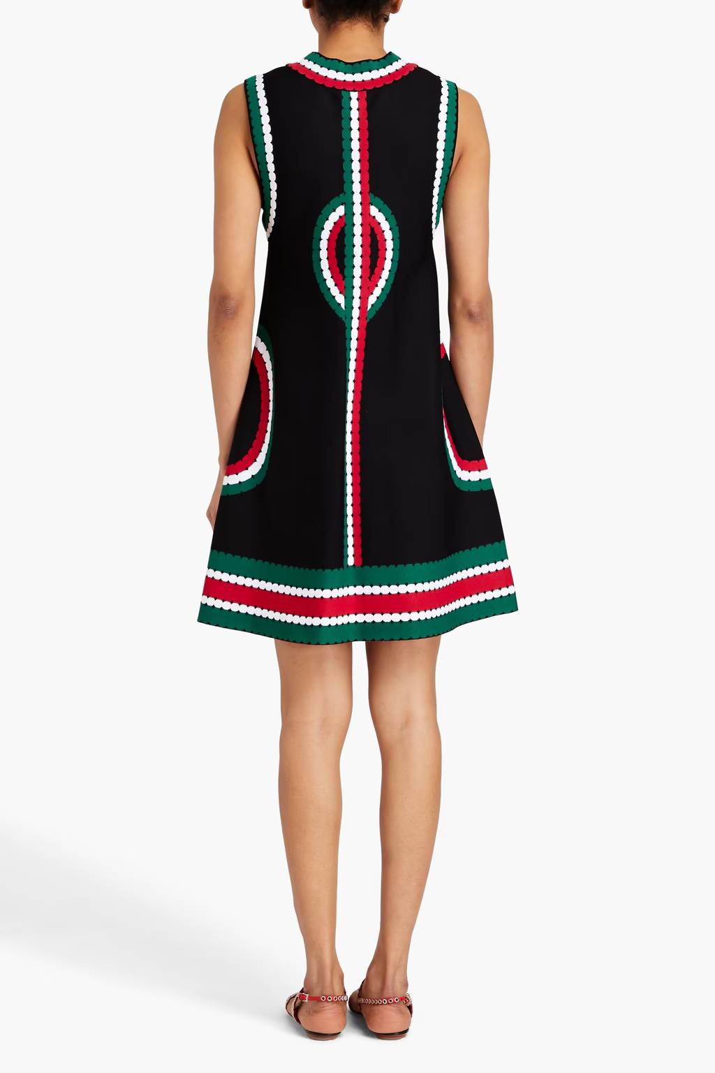 Sleeveless Masai knitted dress - Multicolor