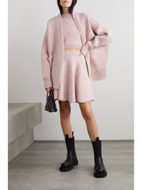 Cardigan oversize en laine - Rose chiné