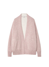 Cardigan oversize en laine - Rose chiné