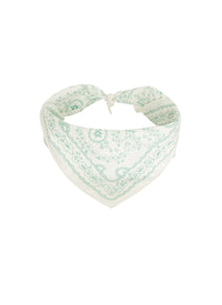 Foulard carré 45cm imprimé - Blanc & Vert