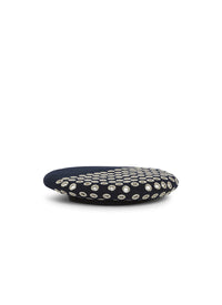 Beret à œillets en laine - Marine