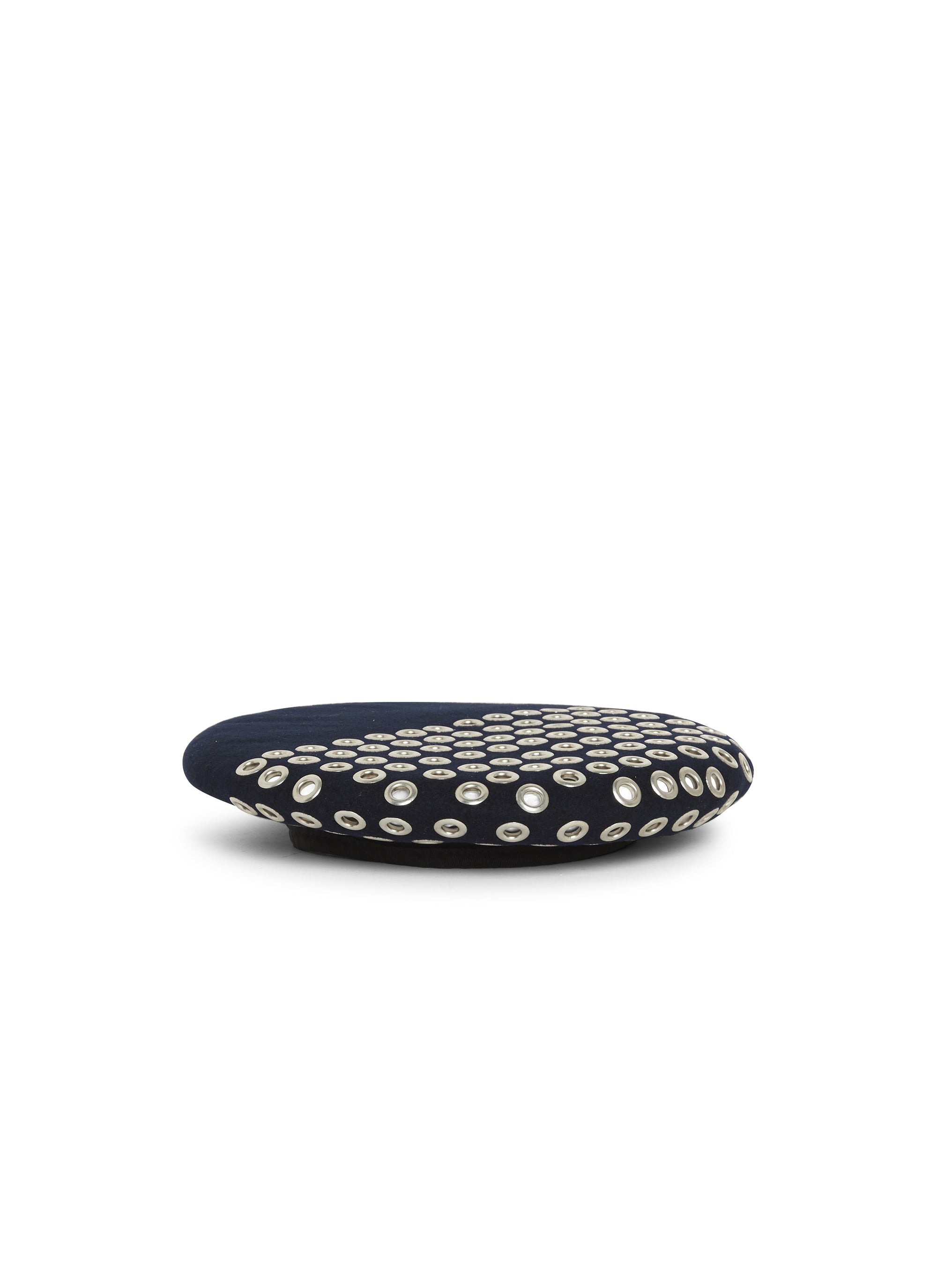 Beret à œillets en laine - Marine