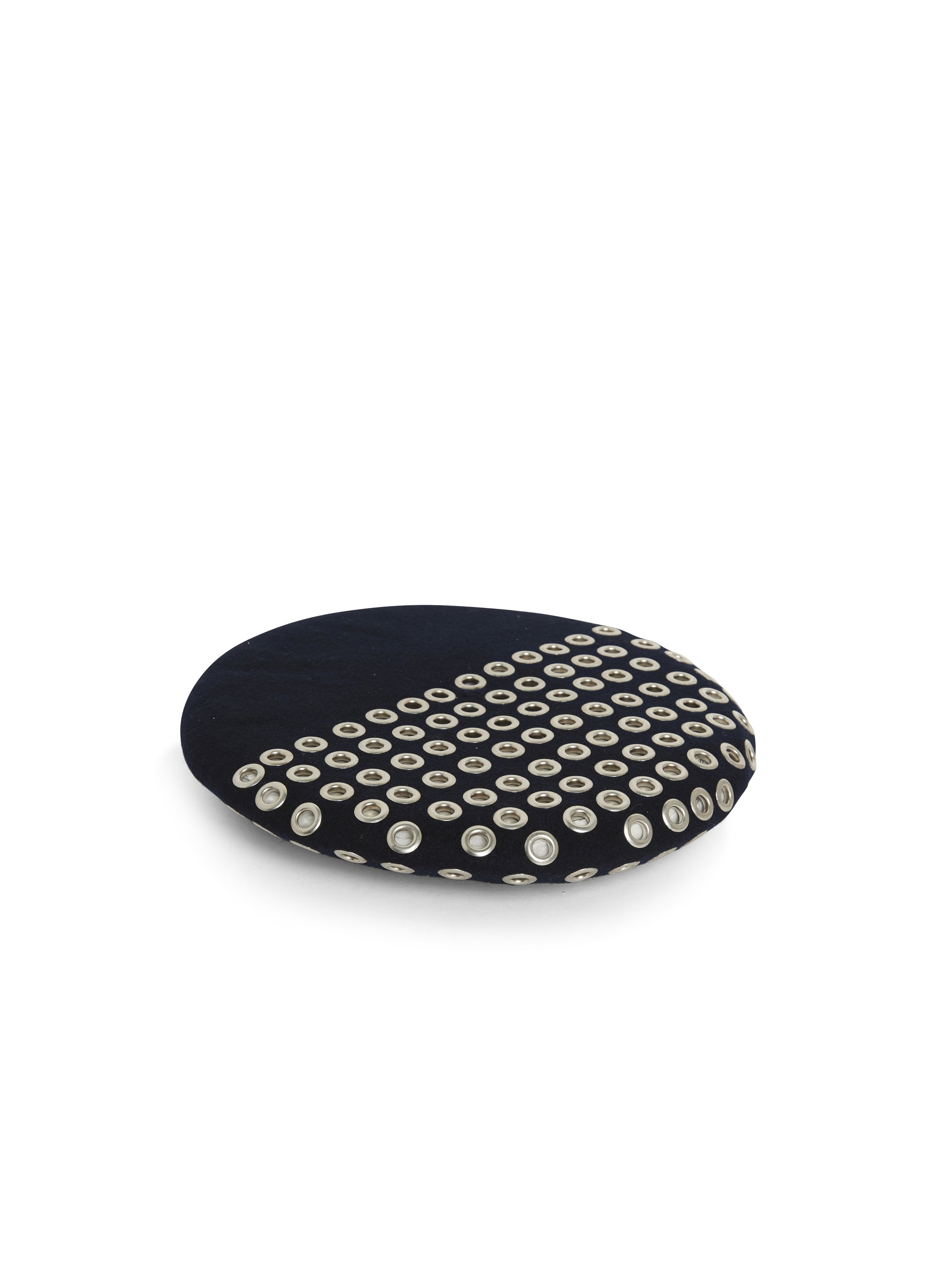 Beret à œillets en laine - Marine