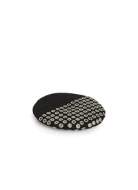 Beret à œillets en laine - Noir