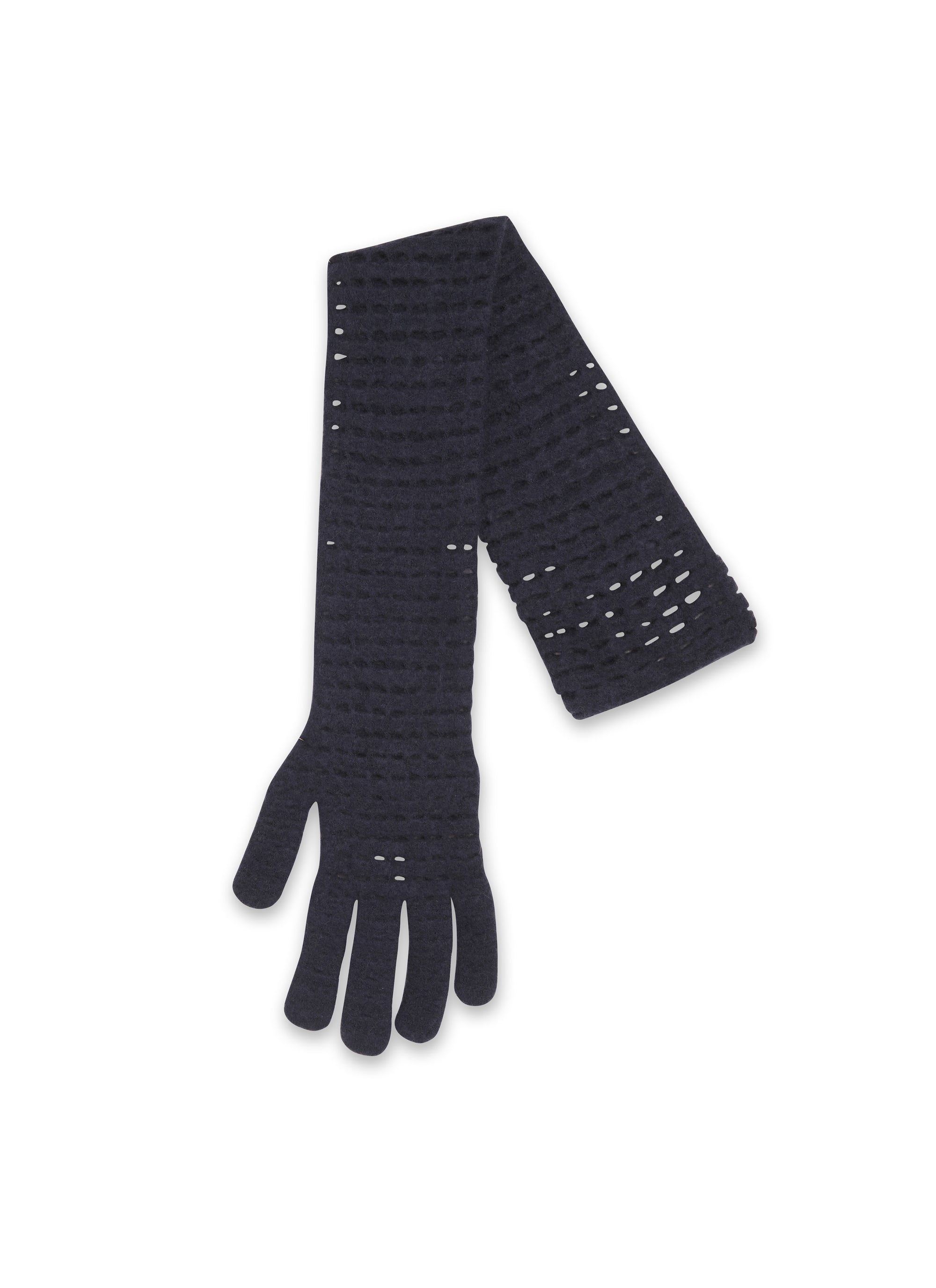 Gant 33cm Fleurons en laine - Nuit